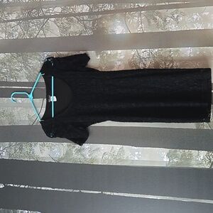 Wet Seal Black Sheath Mini Dress Scoop Neck Short Sleeve